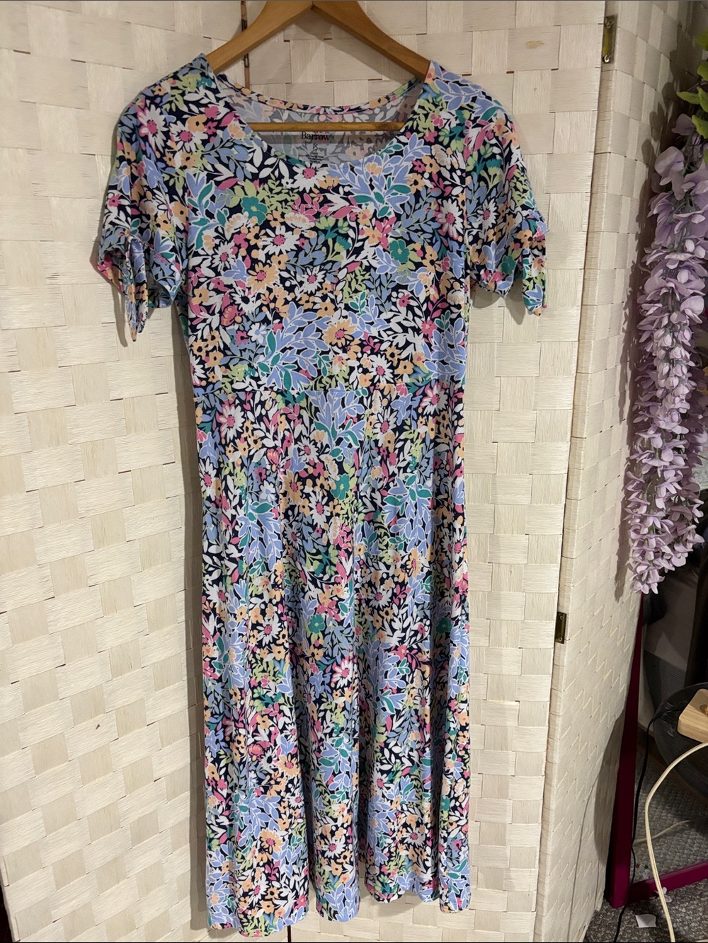 croft & barrow Pastel Floral Midi Dress in Blue, Pink, Green